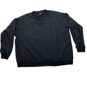 Nike Golf V-Neck Long Sleeve Pullover Reversible Windbreaker Men XXL Black Used